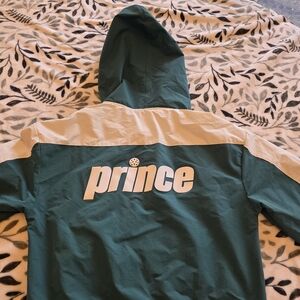 Prince Teal and Beige Hooded Windbreaker Jacket